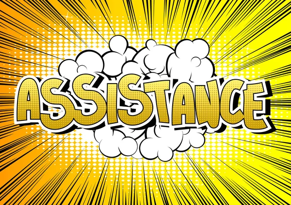 Assistance - BD style mot — Image vectorielle