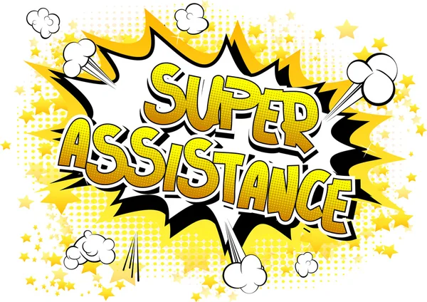 Super Assistance - слово стилю коміксів — стоковий вектор