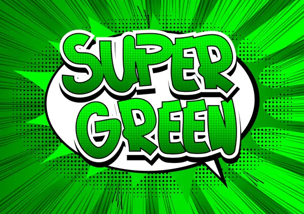 Super grön - serietidning stil word — Stock vektor