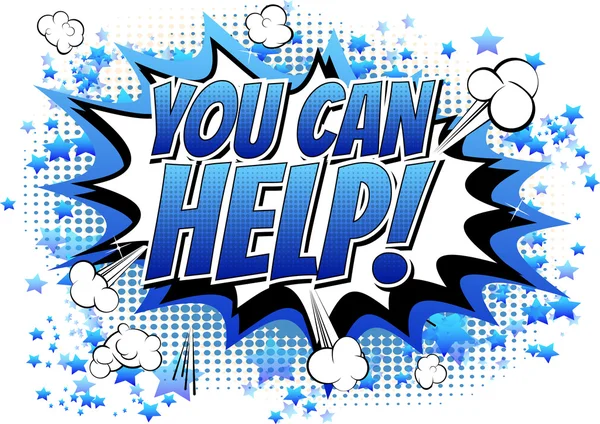 You Can Help - Comic book style word — Stockvector