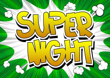 Süper gece - çizgi roman tarzı kelime