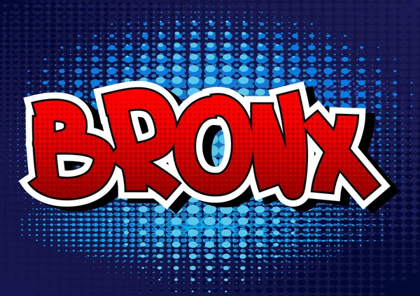 Bronx - ein Wort im Comic-Stil. — Stockvektor