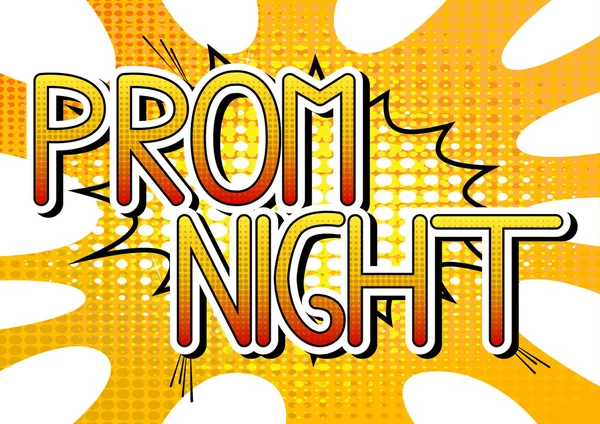 Prom Night - Comic book stijl woord — Stockvector