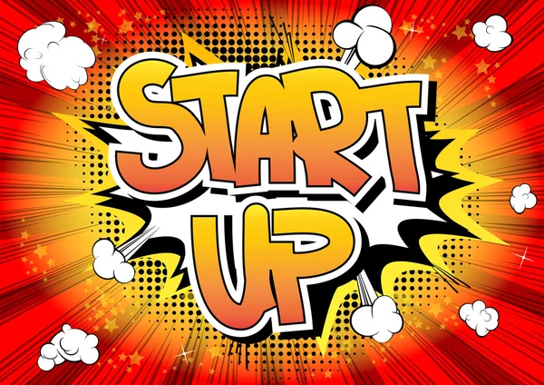 Start up - ein Wort im Comic-Stil — Stockvektor