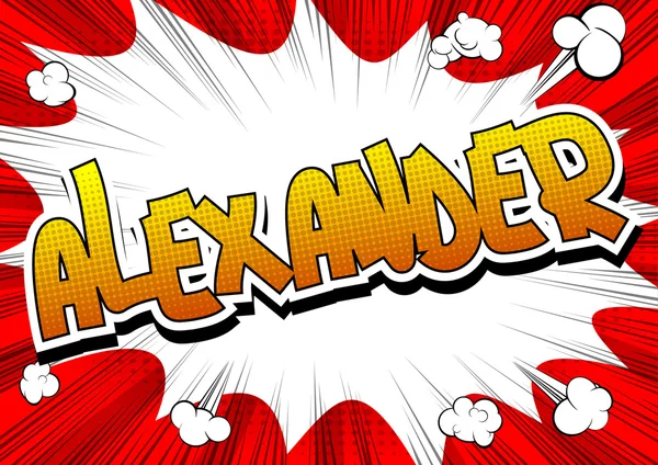 Alexander - Nombre masculino de estilo de cómic — Archivo Imágenes Vectoriales