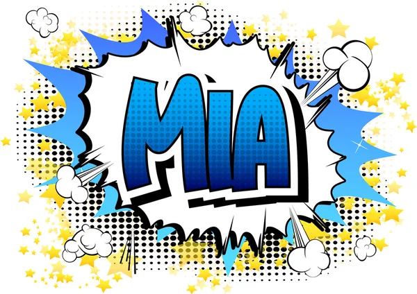 Mia - weiblicher Name im Comic-Stil — Stockvektor