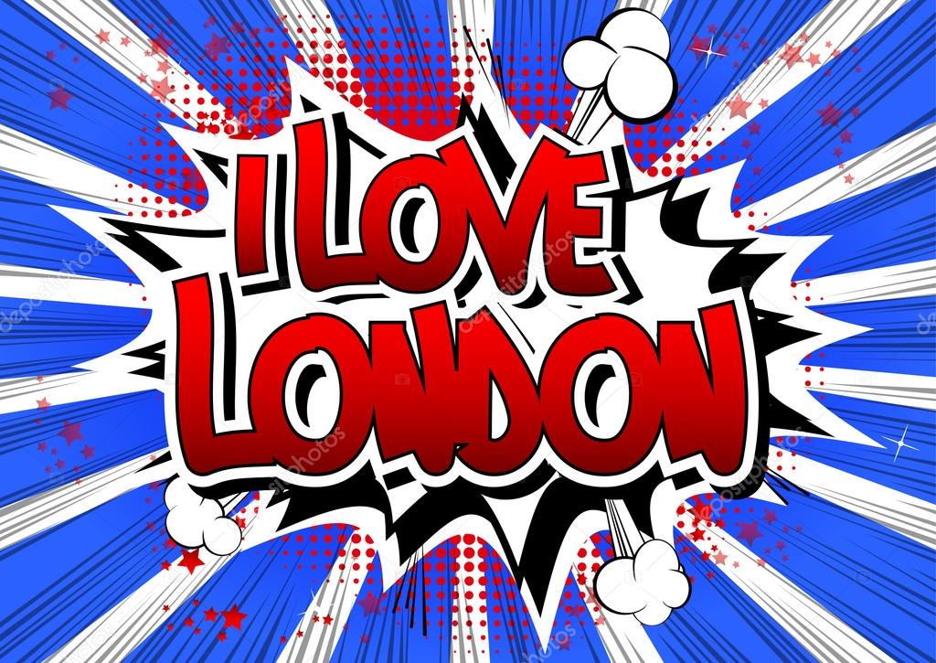 I Love London - Comic book style word