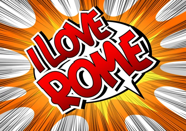 I Love Rome - Parola in stile fumetto — Vettoriale Stock