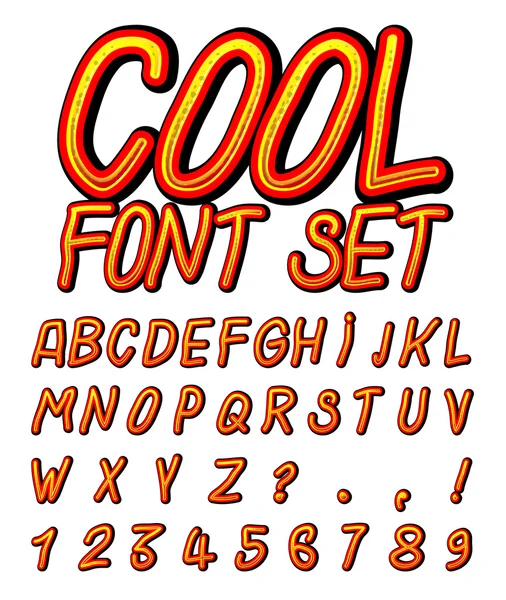 Cool Vector Font Set — Vector de stock