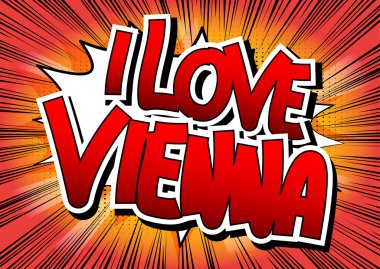Ben aşk Viyana - çizgi roman tarzı kelime