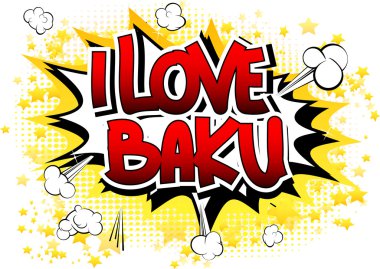 Ben aşk Bakü - çizgi roman tarzı kelime