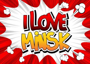 Ben aşk Minsk - çizgi roman tarzı kelime