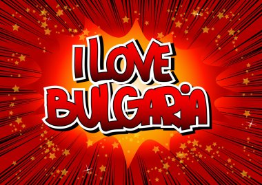 Ben aşk Bulgaristan - çizgi roman tarzı kelime