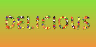 Delicious - resimli kelime farklı meyve oluşur.