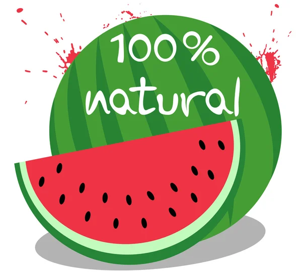 Sandía 100% natural — Vector de stock