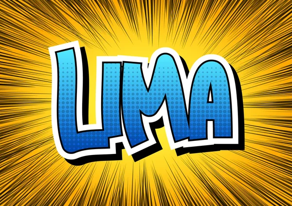 Lima - Parola in stile fumetto — Vettoriale Stock