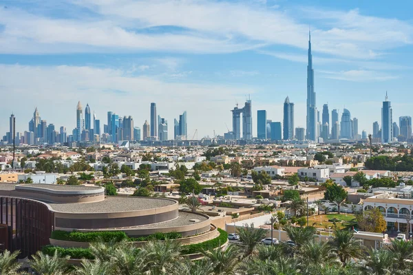 Dubai Nin Dubai Şehir Merkezindeki Silueti Şeyh Zayed Yolu Boyunca — Stok fotoğraf