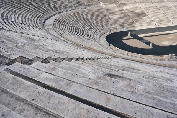 Sittgruppen Marmor Panathenaic Stadium Aten Grekland — Stockfoto