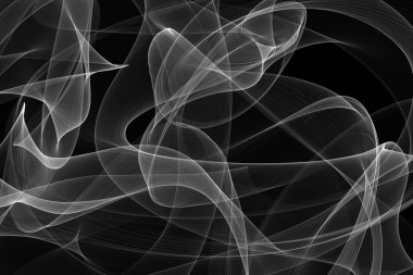 Siyah arkaplanda beyaz dinamik soyut vuruşlar