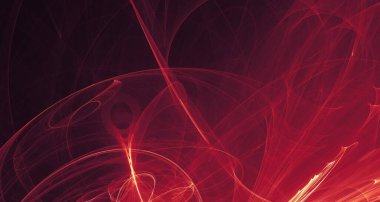 Soyut kırmızı ışık ve lazer ışınları, fraktallar ve parıldayan şekiller hayal gücü, yaratıcılık ve tasarım için çok renkli sanat arka plan dokusu.