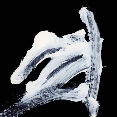 Siyah arkaplan zen tarzı arkaplan ve doku üzerinde dinamik beyaz fırça darbeleri