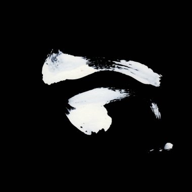 Siyah arkaplan zen tarzı arkaplan ve doku üzerinde dinamik beyaz fırça darbeleri