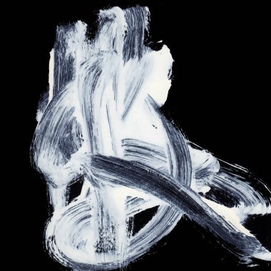 Siyah arkaplan zen tarzı arkaplan ve doku üzerinde dinamik beyaz fırça darbeleri