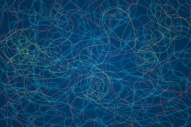 Koyu arkaplanda soyut çizgiler ve şekiller tasarımı