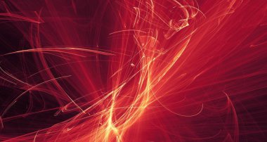 Soyut altın ışık ve lazer ışınları, fraktallar ve parıldayan şekiller hayal gücü, yaratıcılık ve tasarım için çok renkli sanat arka plan dokusu.