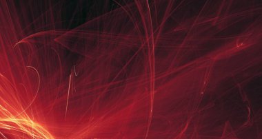 Soyut kırmızı ışık ve lazer ışınları, fraktallar ve parıldayan şekiller hayal gücü, yaratıcılık ve tasarım için çok renkli sanat arka plan dokusu.