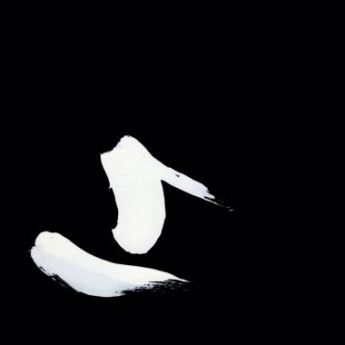 Siyah arkaplan zen tarzı arkaplan ve doku üzerinde dinamik beyaz fırça darbeleri