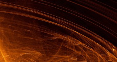 Soyut altın ışık ve lazer ışınları, fraktallar ve parıldayan şekiller hayal gücü, yaratıcılık ve tasarım için çok renkli sanat arka plan dokusu.