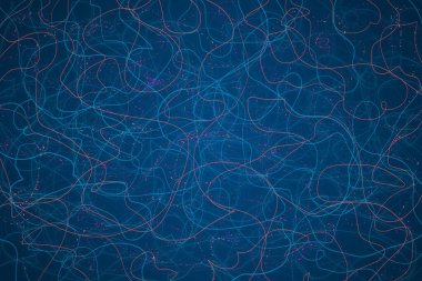 Koyu arkaplanda soyut çizgiler ve şekiller tasarımı