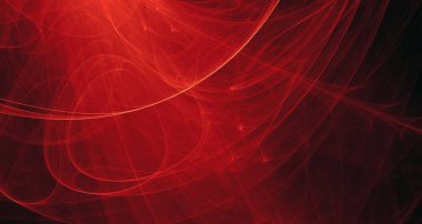 Soyut kırmızı ışık ve lazer ışınları, fraktallar ve parıldayan şekiller hayal gücü, yaratıcılık ve tasarım için çok renkli sanat arka plan dokusu.