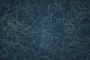 Koyu arkaplanda soyut çizgiler ve şekiller tasarımı