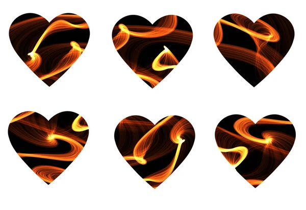 Enerji hatlarından yapılmış dinamik kalpler yığını. Yaratıcılık, fikirler, geçmiş, sevgililer günü, anneler günü, kartpostallar, ikonlar, posterler için