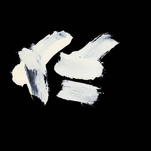 Pinceladas Brancas Dinâmicas Fundo Preto Zen Estilo Fundo Textura — Fotografia de Stock