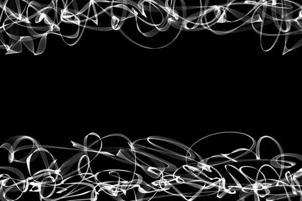 White Dynamic Abstract Strokes Black Background — Stock Photo, Image