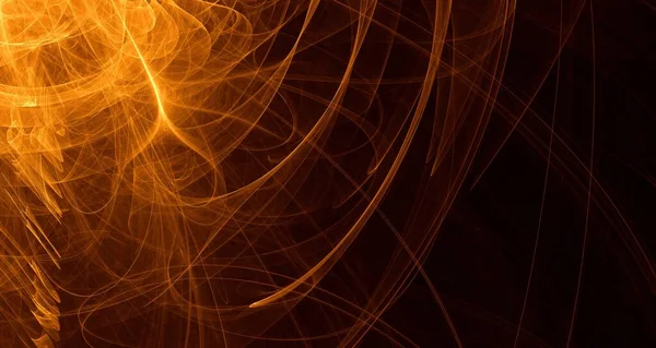 Soyut altın ışık ve lazer ışınları, fraktallar ve parıldayan şekiller hayal gücü, yaratıcılık ve tasarım için çok renkli sanat arka plan dokusu.