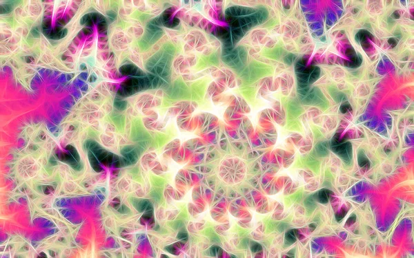 Abstract Fractal Wave Multi Color Motion Gloeiende Lijnen Voor Creatieve — Stockfoto