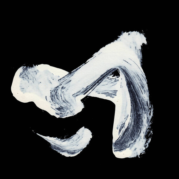 Dynamic White brush strokes on black background zen style background and texture