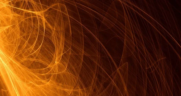 Soyut altın ışık ve lazer ışınları, fraktallar ve parıldayan şekiller hayal gücü, yaratıcılık ve tasarım için çok renkli sanat arka plan dokusu.