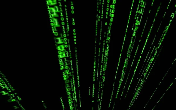 Binary computer code on black background.Green digital code numbers in matrix style.Cyberpunk hacker abstraction backdrop.Random numbers falling on the black background.Background in a matrix style.