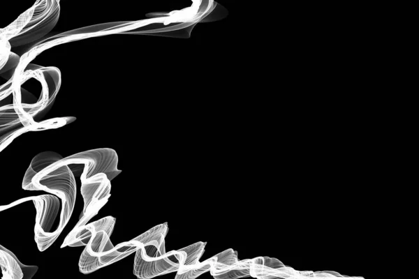 黒を基調とした白のダイナミックな抽象画 — ストック写真