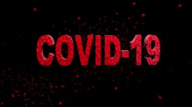 2019-nCoV olarak bilinen şiddetli akut solunum sendromu koronavirüs 2 'nin (SARS-CoV-2) gerçekçi 3D görüntüsü. Karantina salgını. Romantik Coronavirus, logoyu kapat. Tıbbi Canlandırma.