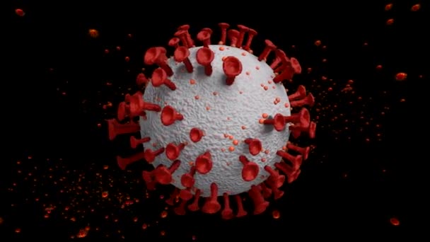Realistische Beeldmateriaal Animatie Van Het Ernstige Acute Respiratoire Syndroom Coronavirus — Stockvideo