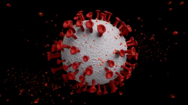 2019 Ncovとして知られる重症急性呼吸器症候群コロナウイルス2 Sars Cov の現実的な3D映像アニメーション 隔離感染症だ 高品質の医療用アニメーション — ストック動画