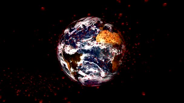 Реалістичні Кадри Планети Земля Гострого Дихального Синдрому Коронавірусу Відомого 2019 — стокове відео