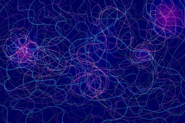 Koyu arkaplanda soyut çizgiler ve şekiller tasarımı