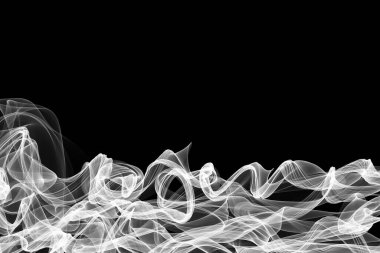 Siyah arkaplanda beyaz dinamik soyut vuruşlar